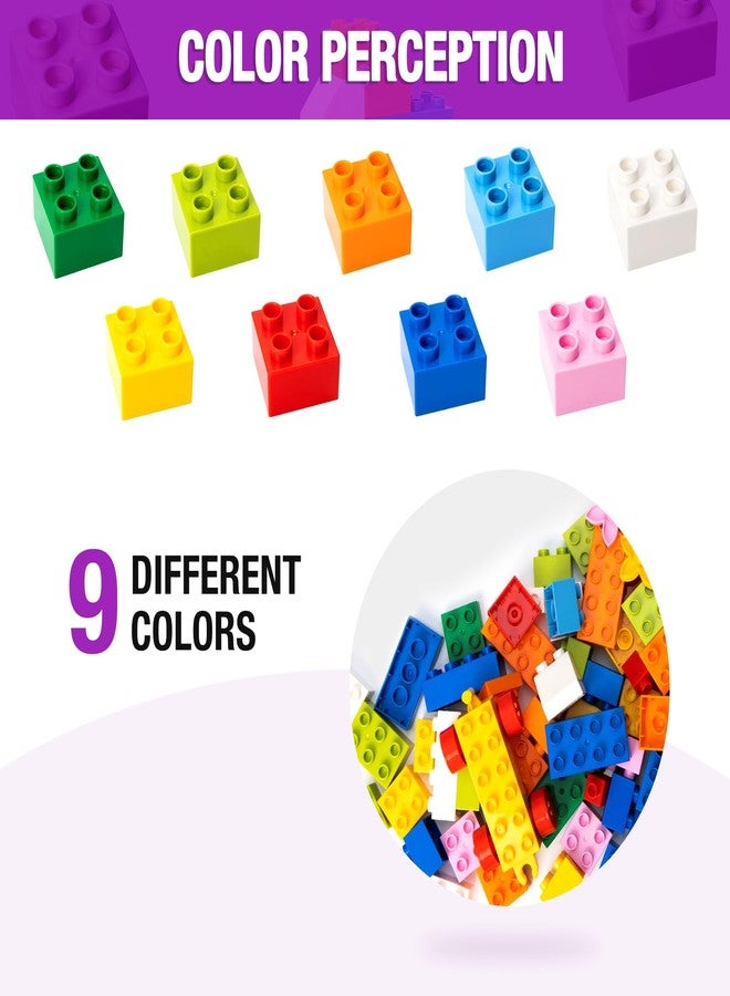 MANNIDOO Large Building Blocks for Kids Toddlers, 161PCS Big Building Bricks with 10"x10" Large Baseplates - Compatible with Major Brands Blocks, Birthday Gfits for Toddler Kid, 9 Color/13 Shape - Image 5